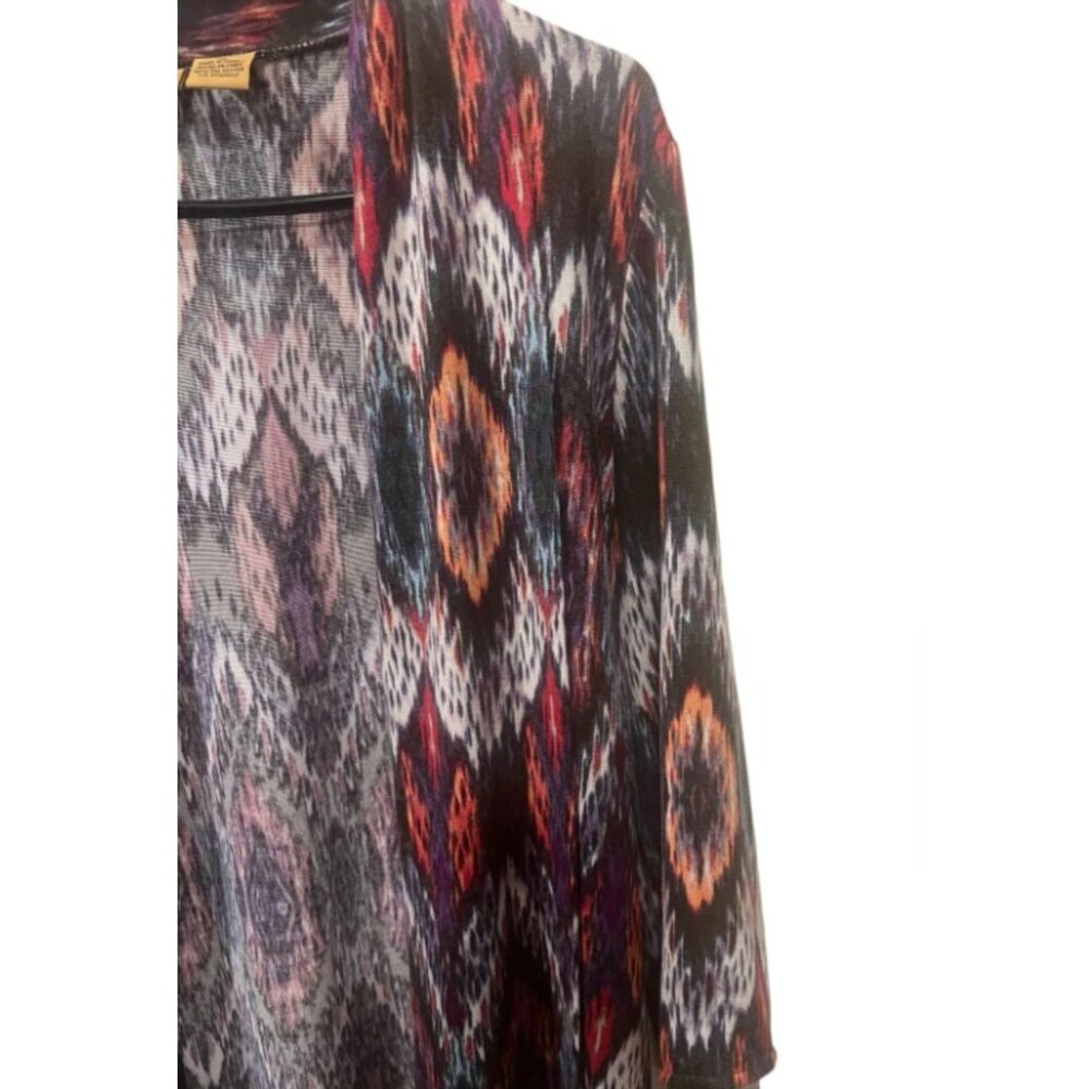 Wrangler Womens Open-Front 3/4 Sleeve Printed Cardigan Jacket Lightweight med - Picture 2 of 4